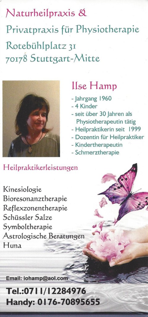 Ilse Hamp, Heilpraktikerin, Praxis